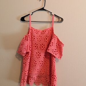 Maurices Coral Lace Cold-Shoulder Blouse